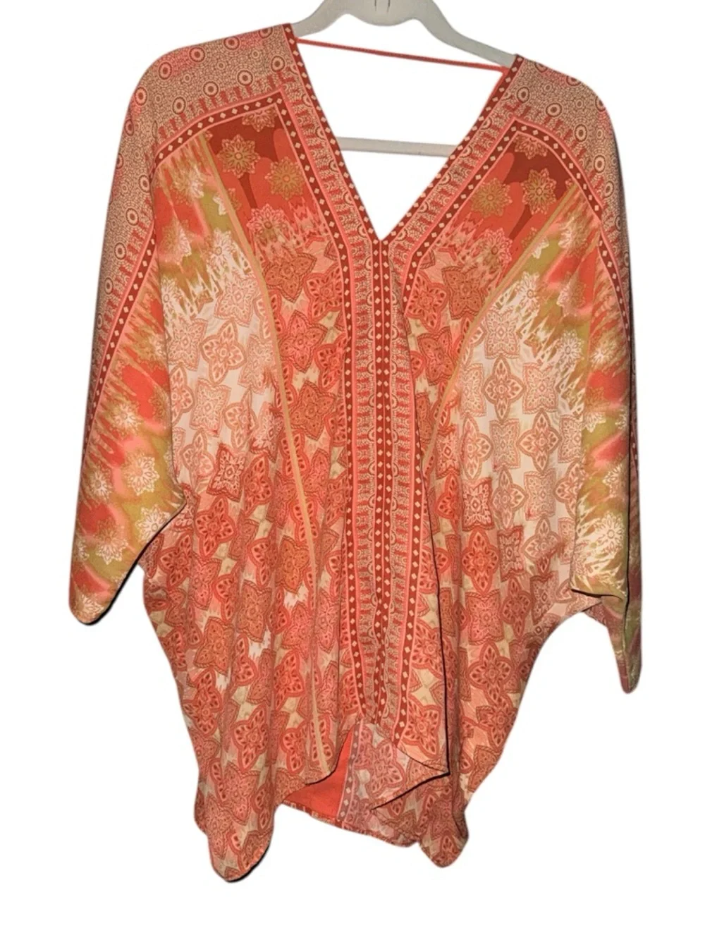 ROSE + OLIVE Boho Print Blouse | Size Large | Flowy V-Neck Top - Picture 4 of 8